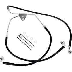 PartzBiz HD DS17412508 - Drag Specialties ด้านหน้าสีดำไวนิลสแตนเลสสายเบรคสำหรับ Harley 08-13 FLH/T Non ABS -Stock PartzBiz HD DS17412508 - Drag Specialties ด้านหน้าสีดำไวนิลสแตนเลสสายเบรคสำหรับ Harley 08-13 FLH/T Non ABS -Stock