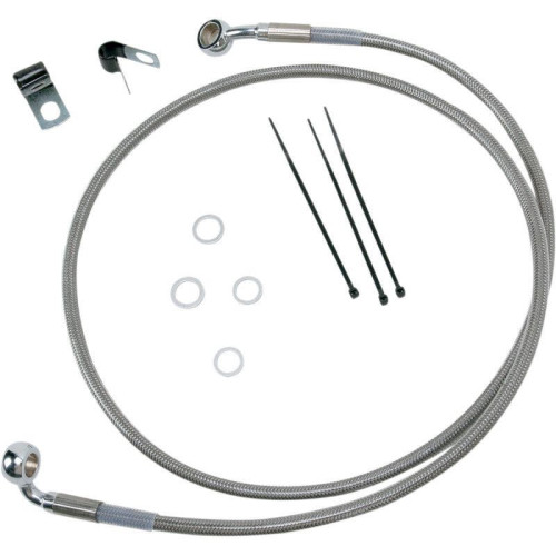 PartzBiz HD: 4417263-Drag Front Extended +8 Stainless Steel Brake Line for Harley 99-07 FXST | 1741-2673 PartzBiz HD: 4417263-Drag Front Extended +8 Stainless Steel Brake Line for Harley 99-07 FXST | 1741-2673