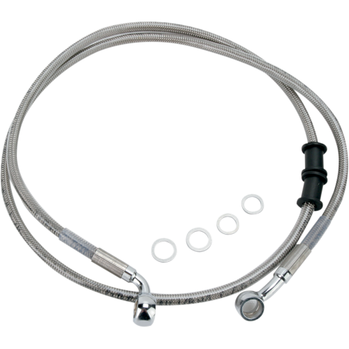 PartzBiz HD: 4417234-Drag Specialties สายเบรกสแตนเลสด้านหน้าสำหรับ Harley 08-10 FXST Non ABS -Stock ความยาว