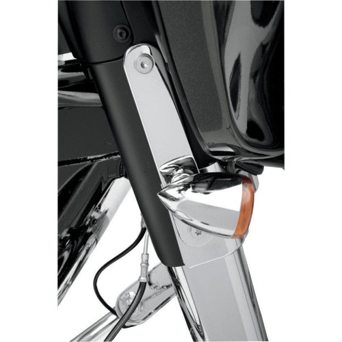PartzBiz HD: 4417222-Drag Specialties HotTop Designs Chrome Turn Signal Relocation Mounts Harley FLH/T | 2020-0396