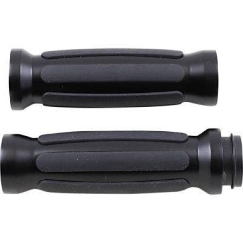 PartzBiz HD: 4417202-Drag Specialties ปลอกหุ้มยางสีดำพื้นผิว Chrome Ends Harley Cable Throttle | DS-243105