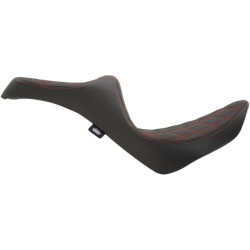 PartzBiz HD DS08021147 - Drag Specialties 0802-1147 Red Double Diamond Predator 3 Seat 18-23 Harley FL Softail heritage classic slim deluxe bike saddle upgrade replacement  