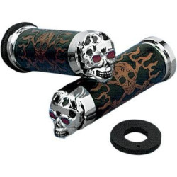 PartzBiz HD DSDS243256 - Drag Specialties Skull Grips Red Eyes Harley Cable Throttle (Sleeve Not Incl.) | DS-243256