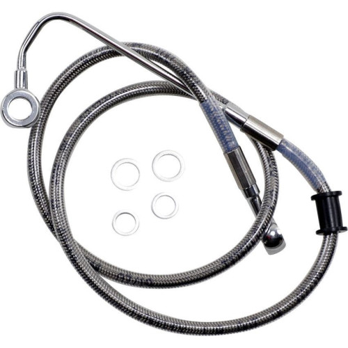 PartzBiz HD: 4417015-Drag Specialties Stainless 35-3/4" Stock Length Brake Line Kit H-D Softail 15-17 best new replacement 