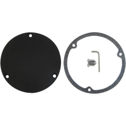 PartzBiz HD DS11070364 - Drag Specialties Wrinkle Black 3 Hole Die Cast Domed Derby Cover Harley Big Twin | 1107-0364