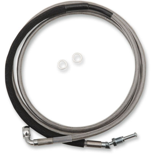 PartzBiz HD: 4416984-Drag Stainless Braided Extended Plus +10 Hydraulic Clutch Line Cable FLTRX 17-18 | 0661-0031
