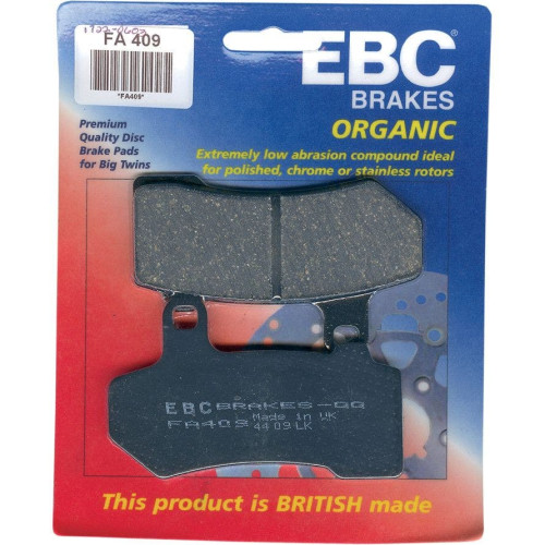 PartzBiz HD: 4416492-EBC FA409 Organic Front & Rear Brake Pads Polished Rotor Harley 08-17 FLH V-Rod | FA409