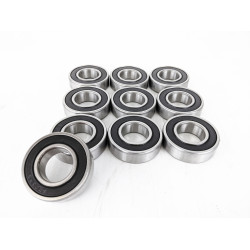 PartzBiz HD EP-9276 x10 - EPC 25mm Steel Wheel Bearing Front or Rear 6205RS Sealed Ball Bearings (10 Pack)
