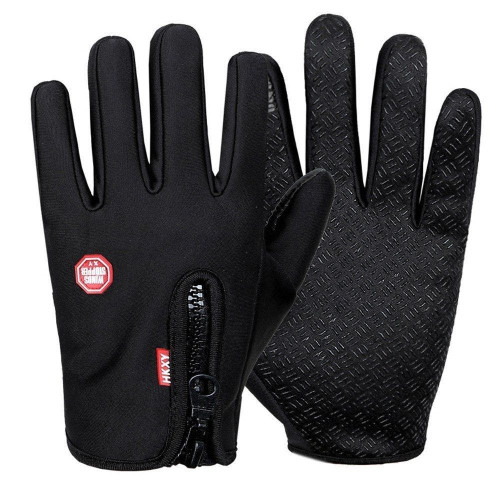 PartzBiz HD: 4416434-EPC Medium Waterproof Touch Screen Windbreaker Motorcycle Gloves w/ Zipper
