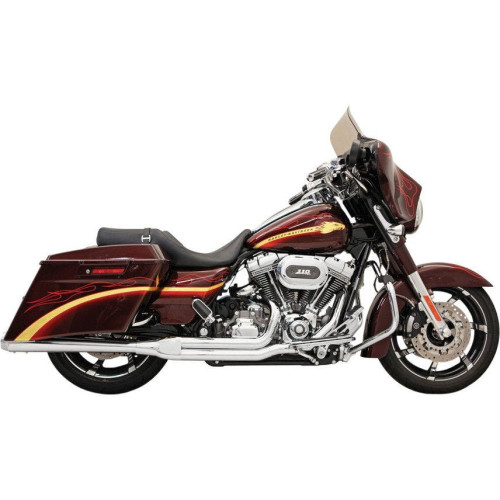 PartzBiz HD: 4416408-Bassani Road Rage 2-Into-1 Systems Long Megaphone Chrome Harley FLH/T 10-14 - FLH-737