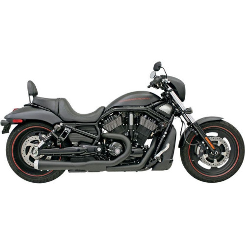 PartzBiz HD: 4416393-Bassani Black Road Rage 2 Into 1 ท่อไอเสียสั้น Harley V-Rod 07-16 | 1V22JB