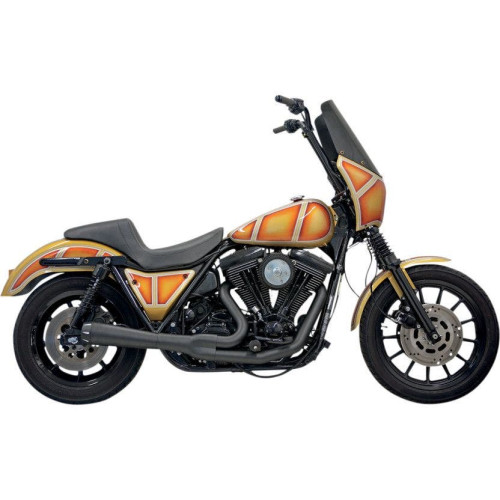 PartzBiz HD: 4416394-Bassani Black Road Rage 2 Into 1 ท่อไอเสียสั้น Harley FXR 84-00 พร้อมหมุด | 1FXR2B