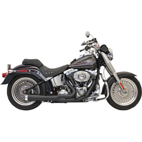 PartzBiz HD: 4416369-Bassani Black Road Rage 2 Into 1 ท่อโทรโข่งสั้น Harley Softail 86-16 | 12122จ