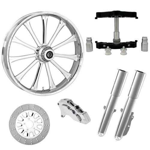PartzBiz HD: 4416377-Exile Chrome 23" Wheel Tire Single Side w/ Raked Triple Trees Lowers & Sliders | EXILE-SNGL-CHR-KIT-23PCKG PartzBiz HD: 4416377-Exile Chrome 23" Wheel Tire Single Side w/ Raked Triple Trees Lowers & Sliders | EXILE-SNGL-CHR-KIT-23PCKG