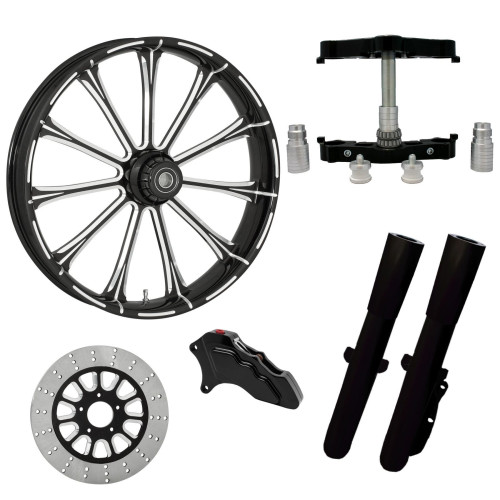 PartzBiz HD: 4416378-Exile Eclipse 23" Wheel Tire Single Side w/ Raked Triple Trees Lowers & Sliders | EXILE-SNGL-ECL-KIT-23PCKG