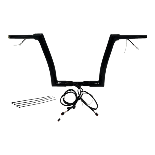 PartzBiz HD: 4416286-FBI Black 12" Flat Top Plug n Play EZ 1-1/2" Handlebar Kit Harley 15 FLTRX/S | 601312-B