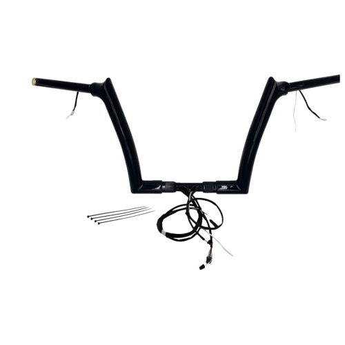 PartzBiz HD: 4416299-FBI Black 12" Pointed Top Plug n Play EZ 1-1/2" Handlebar Kit Harley 16-20 FLTRX/S FLTRU | 802312-B PartzBiz HD: 4416299-FBI Black 12" Pointed Top Plug n Play EZ 1-1/2" Handlebar Kit Harley 16-20 FLTRX/S FLTRU | 802312-B