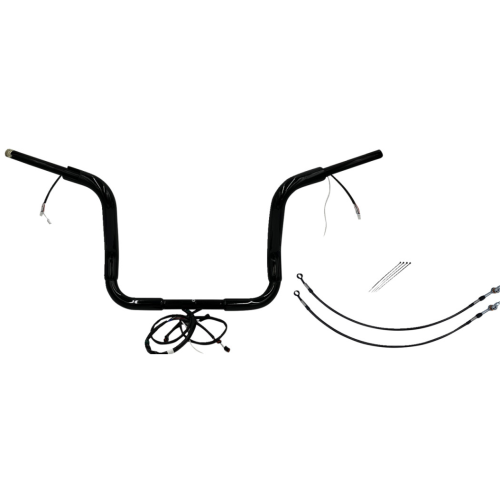 PartzBiz HD: 4416265-FBI Black 12" Round Top Plug n Play EZ 1-1/2" Handlebar Kit Harley 14-15 FLH Touring | 801512-B PartzBiz HD: 4416265-FBI Black 12" Round Top Plug n Play EZ 1-1/2" Handlebar Kit Harley 14-15 FLH Touring | 801512-B