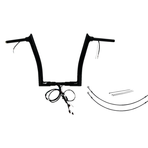 PartzBiz HD: 4416244-FBI Black 14" Pointed Top Plug n Play EZ 1-1/2" Handlebar Kit Harley 16-20 FLTRX/S FLTRU | 802314-B PartzBiz HD: 4416244-FBI Black 14" Pointed Top Plug n Play EZ 1-1/2" Handlebar Kit Harley 16-20 FLTRX/S FLTRU | 802314-B
