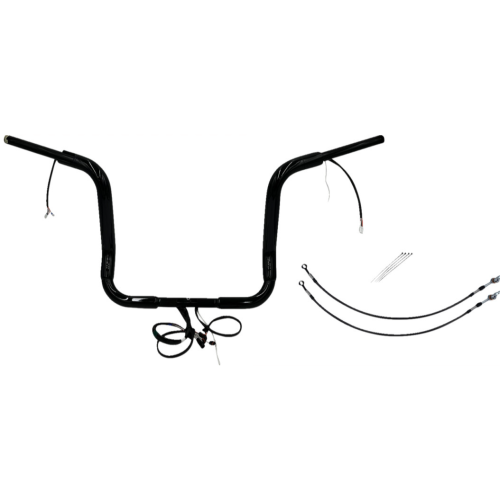 PartzBiz HD: 4416253-FBI Black 14" Round Top Plug n Play EZ 1-1/2" Handlebar Kit Harley 14-15 FLH Touring | 801514-B