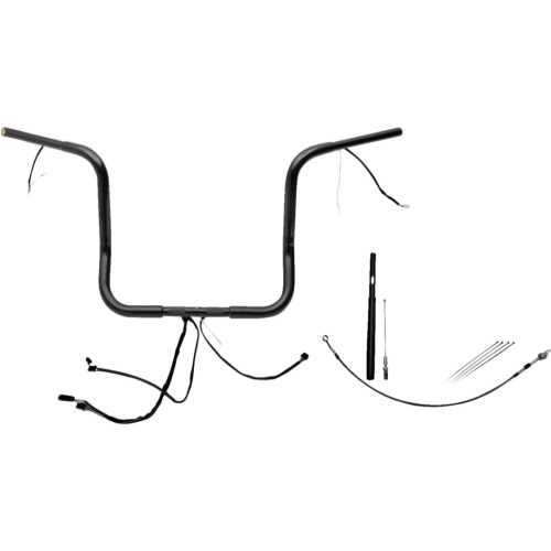 PartzBiz HD: 4416216-FBI Black 14" Round Top Plug n Play EZ 1-1/4" Handlebar Kit Harley 21-23 FLH/T | 912514-B PartzBiz HD: 4416216-FBI Black 14" Round Top Plug n Play EZ 1-1/4" Handlebar Kit Harley 21-23 FLH/T | 912514-B