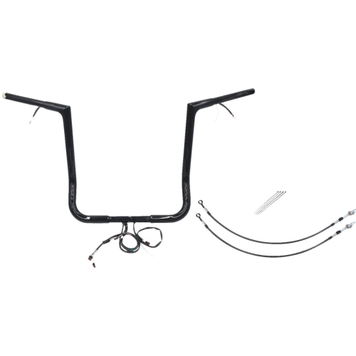 PartzBiz HD: 4416223-FBI Black 16" Flat Top Plug n Play EZ 1-1/4" Handlebar Kit Harley 14-15 FLH/T | 701216-B PartzBiz HD: 4416223-FBI Black 16" Flat Top Plug n Play EZ 1-1/4" Handlebar Kit Harley 14-15 FLH/T | 701216-B