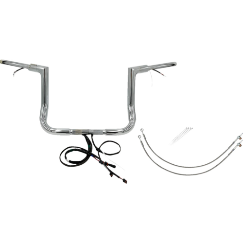 PartzBiz HD: 4416207-FBI Chrome 12" Flat Top Plug n Play EZ 1-1/2" Handlebar Kit Harley 16-20 FLH/T | 602212 PartzBiz HD: 4416207-FBI Chrome 12" Flat Top Plug n Play EZ 1-1/2" Handlebar Kit Harley 16-20 FLH/T | 602212