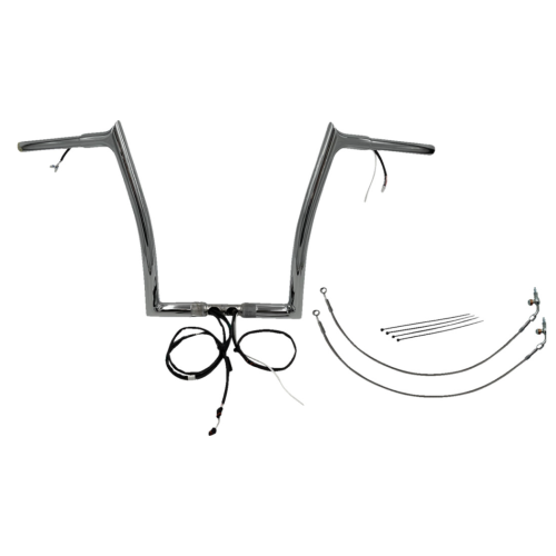 PartzBiz HD: 4416170-FBI Chrome 14" Pointed Top Plug n Play EZ 1-1/4" Handlebar Kit Harley 16-20 FLTRX/S | 902914 PartzBiz HD: 4416170-FBI Chrome 14" Pointed Top Plug n Play EZ 1-1/4" Handlebar Kit Harley 16-20 FLTRX/S | 902914
