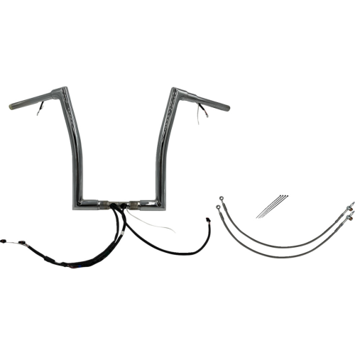 PartzBiz HD: 4416138-FBI Chrome 16" Flat Top Plug n Play EZ 1-1/2" Handlebar Kit Harley 15 FLTRX/S | 601316 PartzBiz HD: 4416138-FBI Chrome 16" Flat Top Plug n Play EZ 1-1/2" Handlebar Kit Harley 15 FLTRX/S | 601316