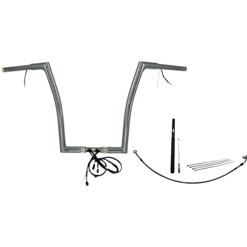 PartzBiz HD: 4416148-FBI Chrome 16" Flat Top Plug n Play EZ 1-1/4" Handlebar Kit Harley 21-23 FLTRX/S | 712916