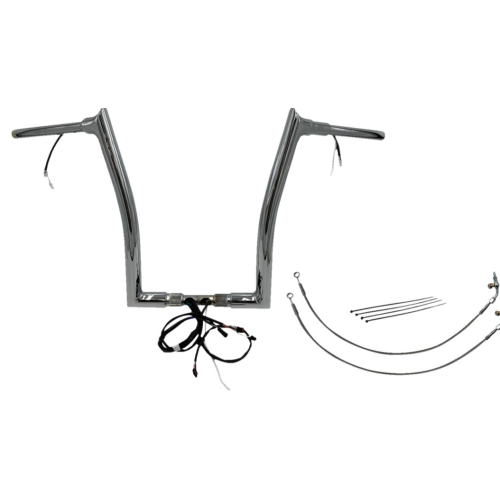 PartzBiz HD: 4416150-FBI Chrome 16" Pointed Top Plug n Play EZ 1-1/2" Handlebar Kit Harley 15 FLTRX/S | 801316 PartzBiz HD: 4416150-FBI Chrome 16" Pointed Top Plug n Play EZ 1-1/2" Handlebar Kit Harley 15 FLTRX/S | 801316