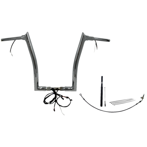 PartzBiz HD: 4416112-FBI Chrome 16" Pointed Top Plug n Play EZ 1-1/2" Handlebar Kit Harley 21-23 FLTRX/S FLTRU | 812916 PartzBiz HD: 4416112-FBI Chrome 16" Pointed Top Plug n Play EZ 1-1/2" Handlebar Kit Harley 21-23 FLTRX/S FLTRU | 812916