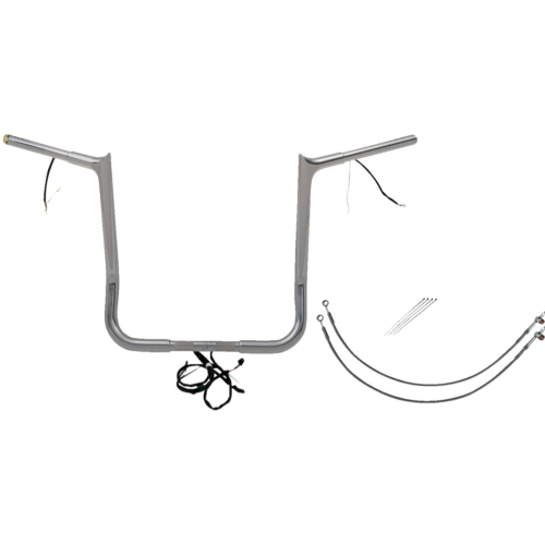 PartzBiz HD: 4416113-FBI Chrome 16" Pointed Top Plug n Play EZ 1-1/4" Handlebar Kit Harley 14-15 FLH/T | 901216