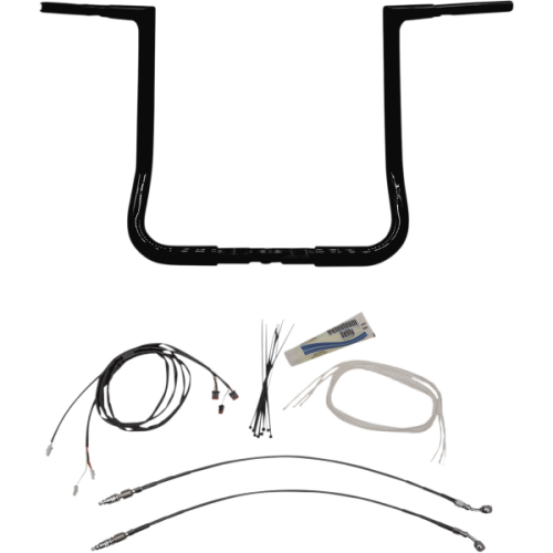 PartzBiz HD: 4416054-FBI Fat Baggers 1-1/4 Black 16 EZ Install Flat Top Handlebar Harley Touring 14-20
