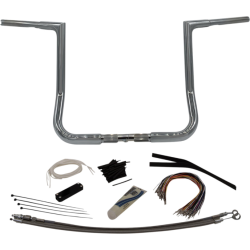 PartzBiz HD FBI-709114 - FBI Fat Baggers 1-1/4 Chrome 14 EZ ติดตั้งแบนด้านบน Handlebar Harley Batwing 98-13 PartzBiz HD FBI-709114 - FBI Fat Baggers 1-1/4 Chrome 14 EZ ติดตั้งแบนด้านบน Handlebar Harley Batwing 98-13