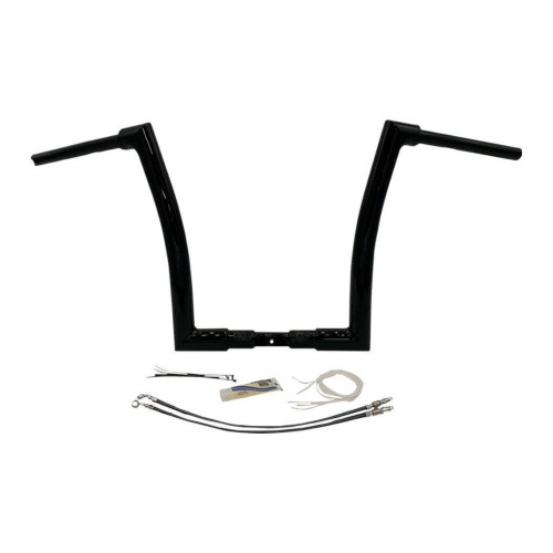 PartzBiz HD: 4416067-FBI Fat Baggers Black 1-1/2" EZ Install Flat Top 14" Handlebar Harley FLTR 15-20 PartzBiz HD: 4416067-FBI Fat Baggers Black 1-1/2" EZ Install Flat Top 14" Handlebar Harley FLTR 15-20
