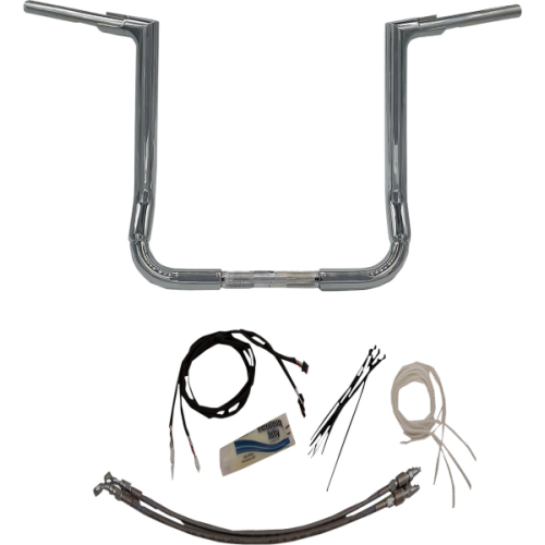 PartzBiz HD: 4415966-FBI Fat Baggers Chrome 1-1/2” EZ ติดตั้งแฮนด์แบนด้านบน 16” Harley FLH 14-Up