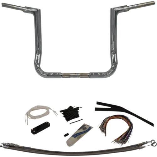 PartzBiz HD: 4415968-Fat Baggers Inc 1-1/2 EZ Install Flat Top Handlebar 12" Harley Batwing 08-13