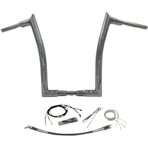 PartzBiz HD: 4415971-FBI Fat Baggers Chrome 1-1/2" EZ Install Pointed Top 16" Handlebar Kit Harley 18+