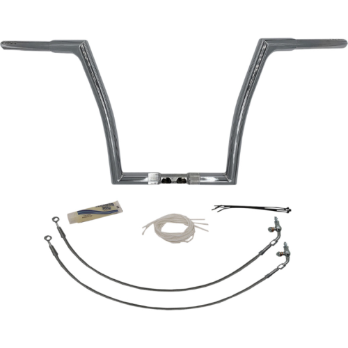 PartzBiz HD: 4415972-FBI Fat Baggers Chrome 1-1/4" EZ Install Flat Top 14" Handlebar Harley FLTR 15-20