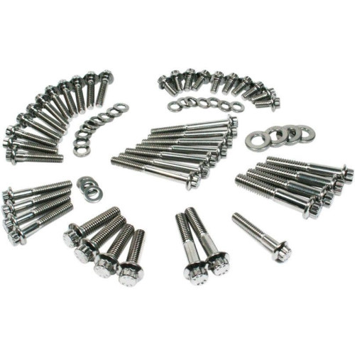 PartzBiz HD: 4415851-Feuling 3056 Stainless Primary Transmission Fastener Kit 00-06 Harley Davidson Touring Bolts Nuts Washers Studs Upgrade Replacement 2401-1094 24011094
