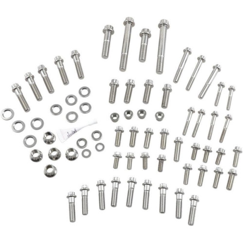 PartzBiz HD: 4415858-Feuling 3068 Stainless Steel Chassis Dress Up Fastener Kit 85-99 Harley Davidson FXR Evolution Big Twin Cam Bolts Nuts Washers Studs Upgrade Replacement 2401-1103 24011103