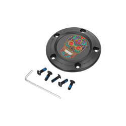 PartzBiz HD DS09402165 - Figurati Designs Black W/Sugar Skull Timing Cover สำหรับ Harley 99-17 Twin Cam | FD30-TC-5H-BLK PartzBiz HD DS09402165 - Figurati Designs Black W/Sugar Skull Timing Cover สำหรับ Harley 99-17 Twin Cam | FD30-TC-5H-BLK