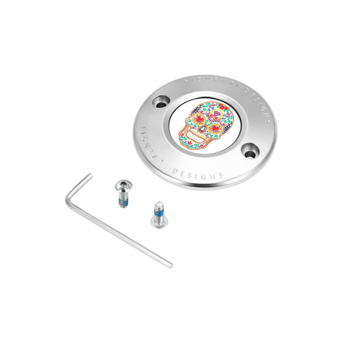 PartzBiz HD: 4415650-Figurati Designs Polished W/Sugar Skull Timing Cover สำหรับ Harley 17-23 M8 | FD30-TC-2H-SS PartzBiz HD: 4415650-Figurati Designs Polished W/Sugar Skull Timing Cover สำหรับ Harley 17-23 M8 | FD30-TC-2H-SS