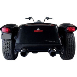 PartzBiz HD DS18011035 - Firebrand Black Baritone 4" Slip On Exhaust Mufflers for Harley Freewheeler | 10-1016