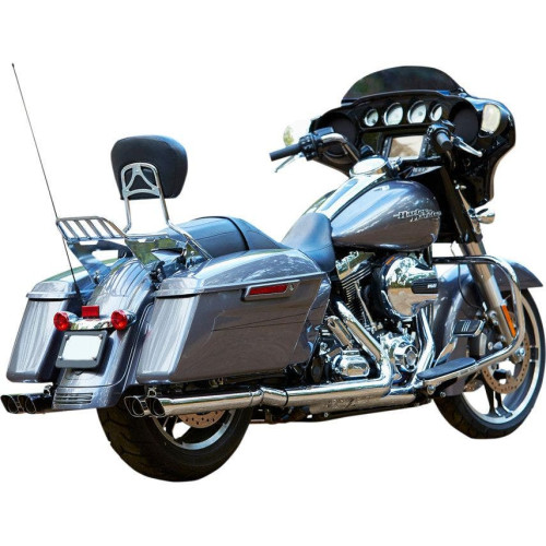PartzBiz HD: 4415646-Firebrand Chrome Double Down Slip On Mufflers Exhaust for Harley FLH/T 95-16 | 10-1004