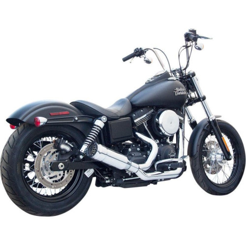 PartzBiz HD: 4415647-Firebrand Chrome FIFTYTWO 52 2-1 2-into 1 ท่อไอเสียเต็มสำหรับ Harley Dyna 06-17 | 13-1009