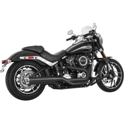 PartzBiz HD TR479074 - Freedom Performance 4 ” Black Racing Slip-Ons Chrome Tip Harley Softail 18-Up