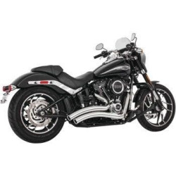 PartzBiz HD TR472985 - Freedom Performance Chrome Exhaust รัศมีโค้งมนพร้อม Star Tips M8 Softail