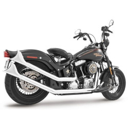 PartzBiz HD WP82-00264 - Freedom Performance Sharktail Upsweep 2.5 Slip-Ons Chrome Harley Softail 86-17